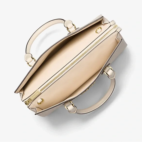 NWT Michael Kors Sheila Medium Signature Logo & Metallic Satchel - Picture 2 of 4